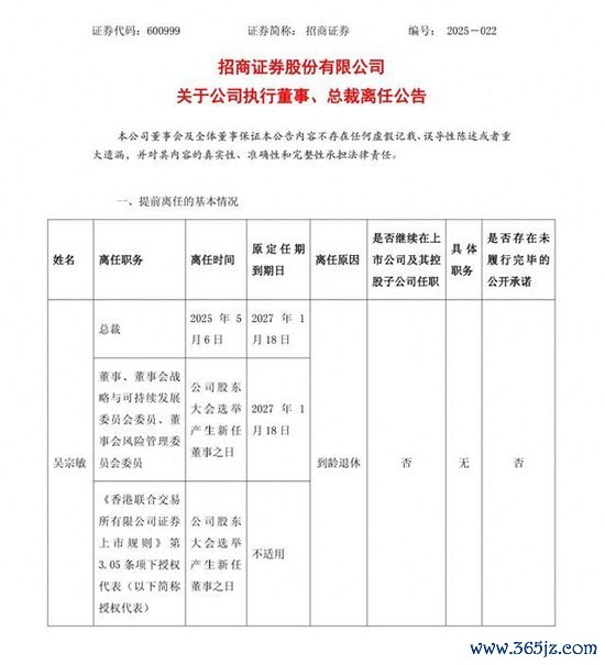 股票配资盘 掌印三年，招商证券总裁吴宗敏到龄卸任，谁是接任者？